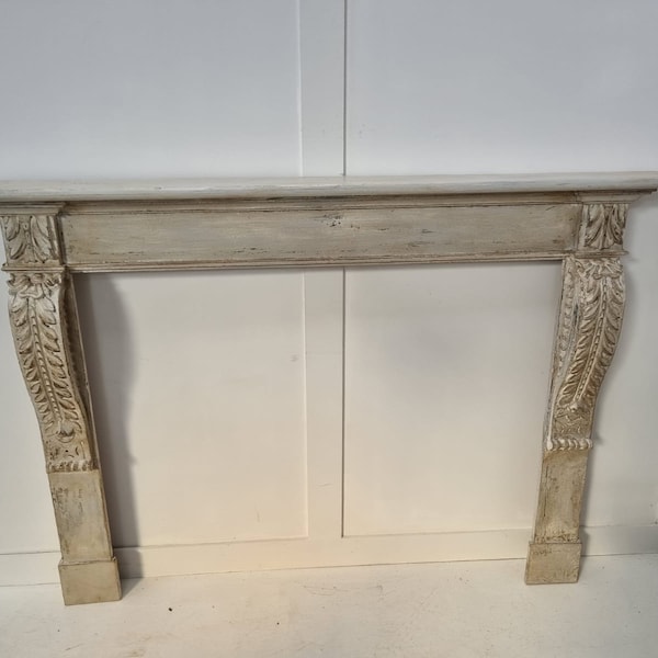 Painted Late Victorian pine Fire surround