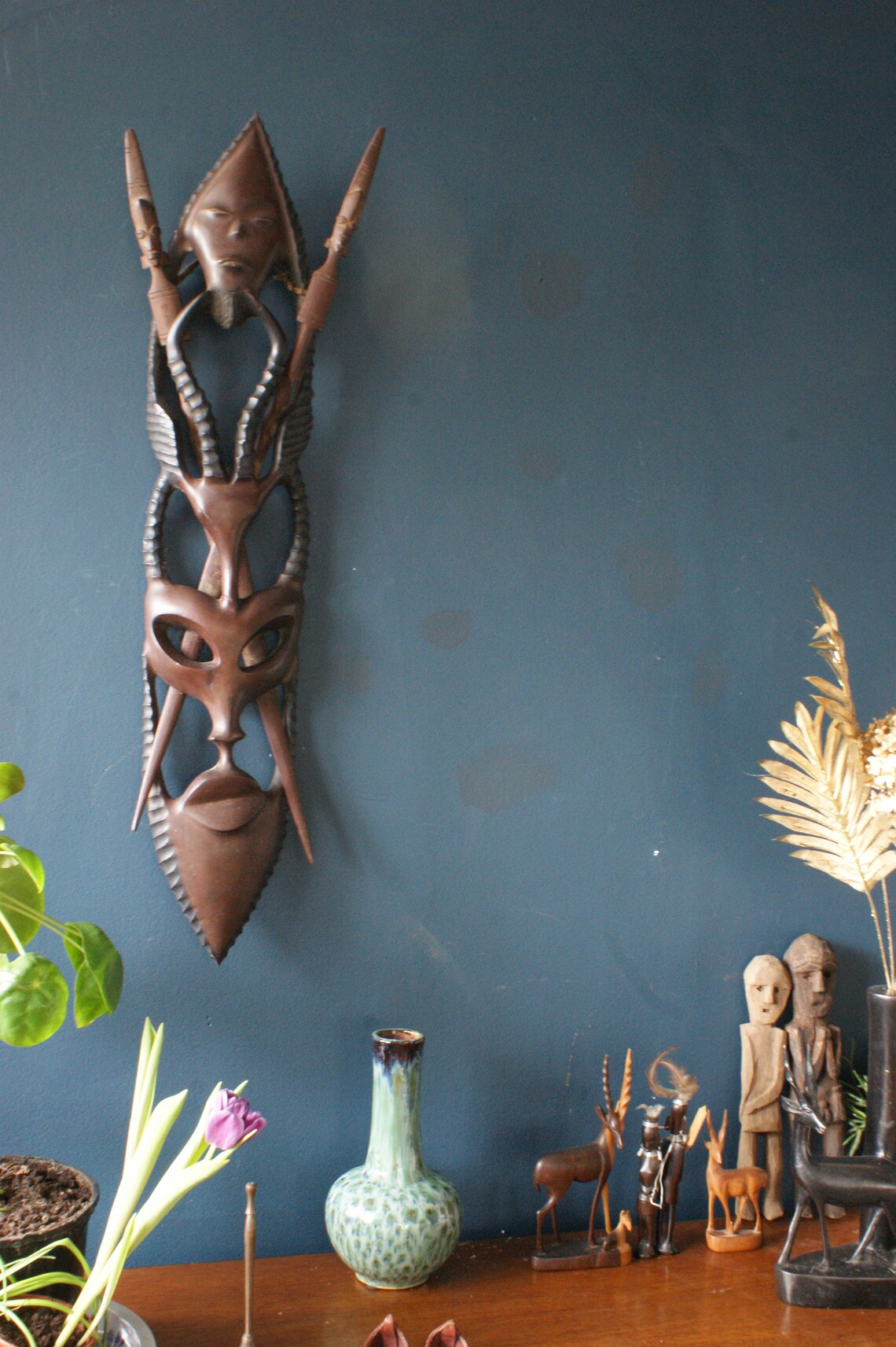 Large African Wooden wall hanging/ mask Etsy