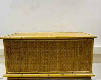 Dal Vera Italian Cane and bamboo blanket basket/ toy box / storage / chest