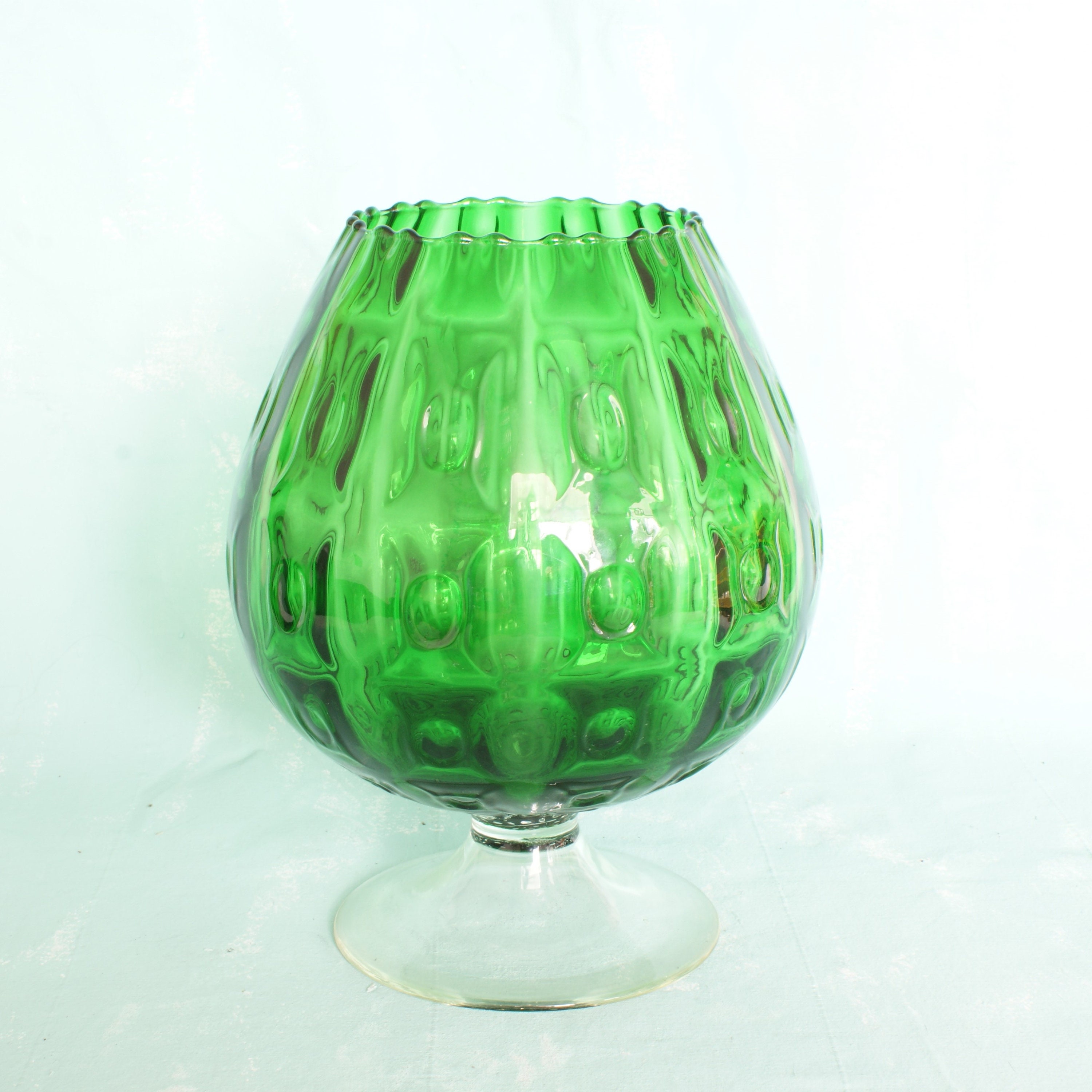 Large vintage green glass bowl/ ornament Etsy
