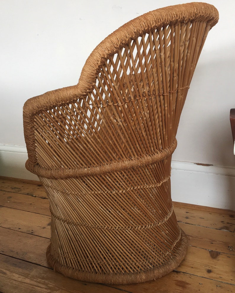 Vintage Bamboo & Jute Armchair Chair Etsy