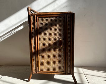 Bamboo & cane Marrone corner cabinet