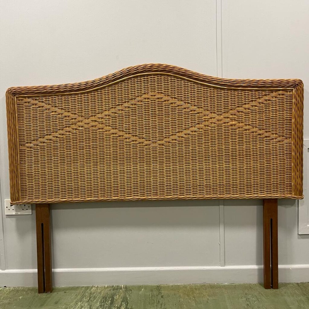 Vintage Wicker Headboard for Double Bed Etsy