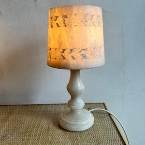 Vintage Alabaster table lamp with alabaster lamp shade