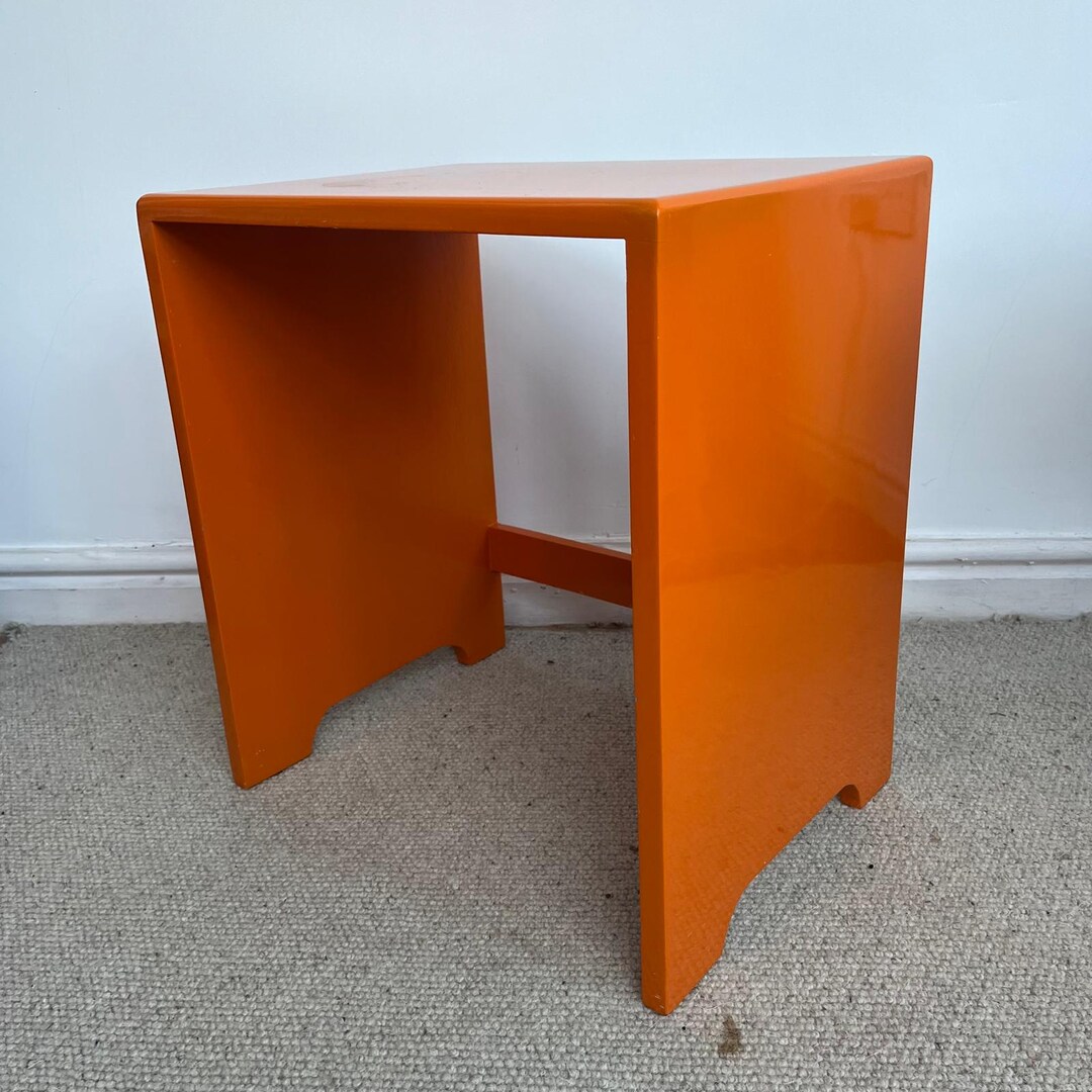 Orange Lacquered Hi Gloss Side Table Etsy — free download