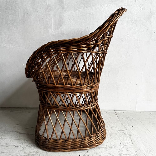 Vintage Wicker shops childrens armchair