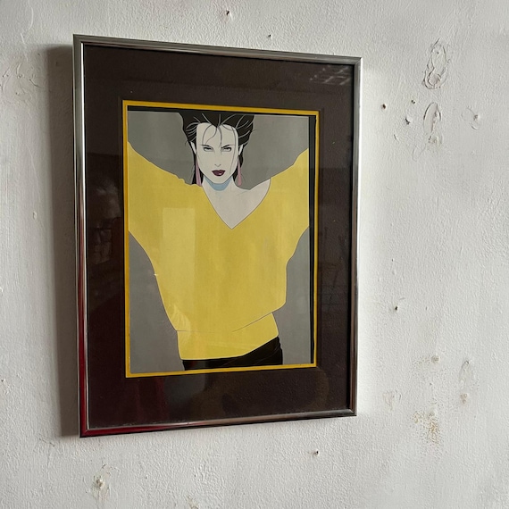 Patrick Nagel Framed Print of 80s Woman - Etsy