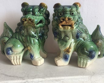 Pair of green Foo Dogs/ Ornaments