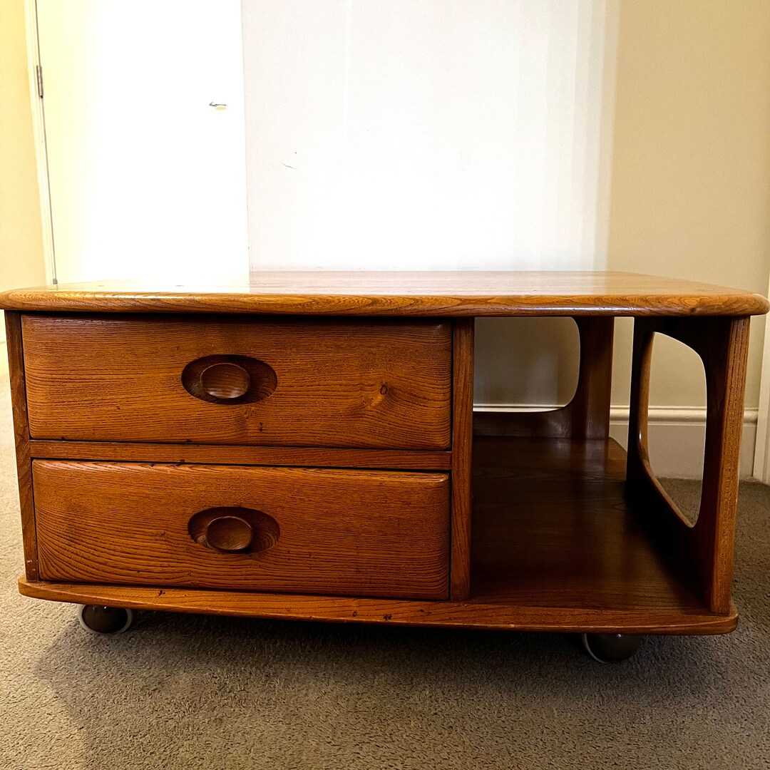 Vintage Ercol Pandora Coffee Table/ Cupboard /storage Etsy