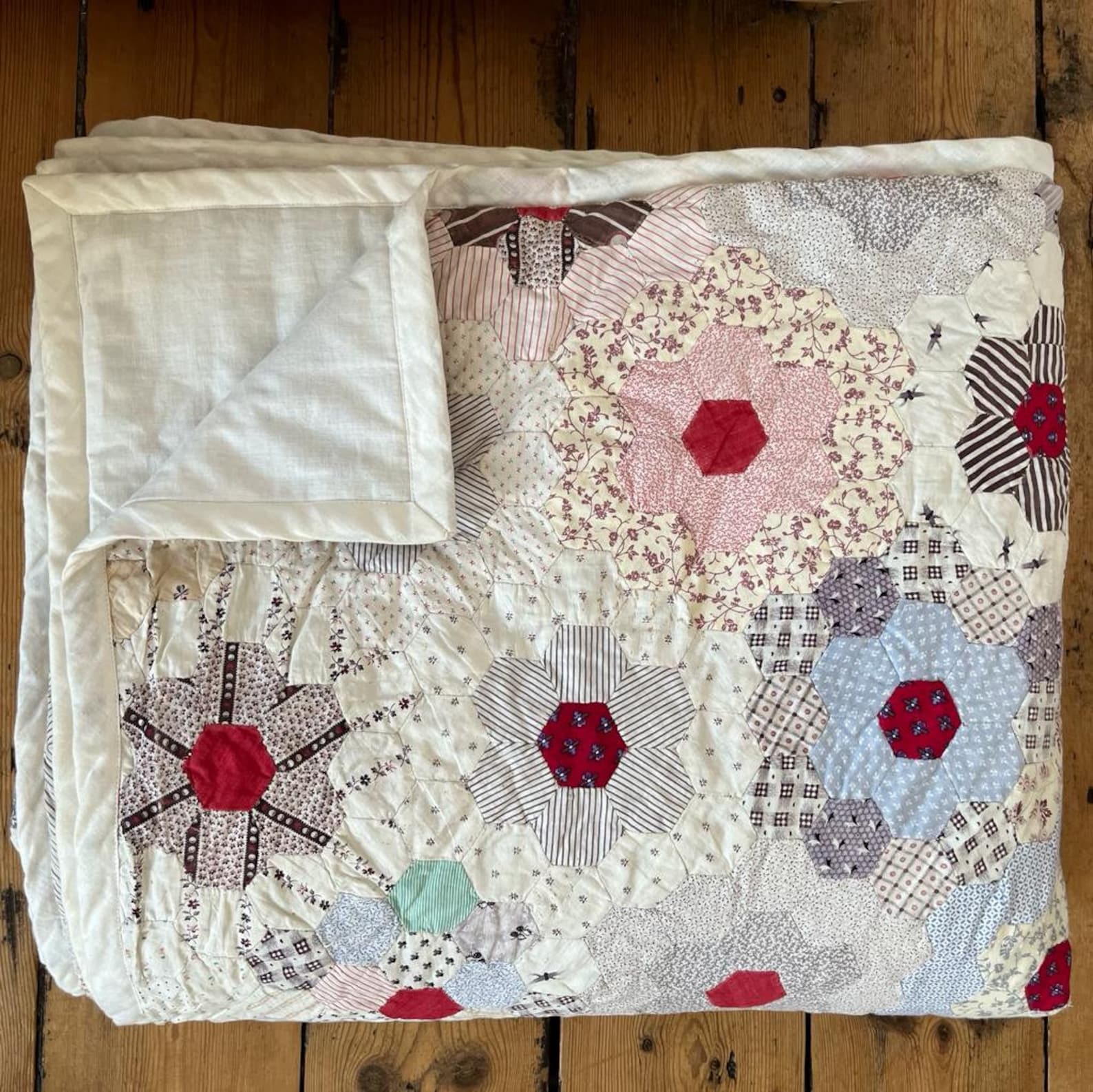 19th Century Hand Stitched Patchwork Quilt - Etsy