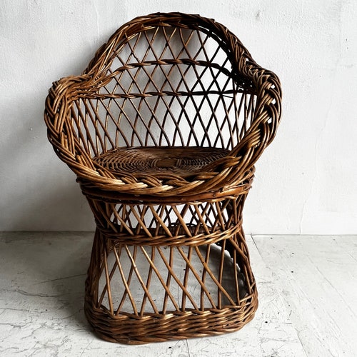 Vintage Wicker shops childrens armchair