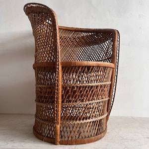 Vintage Peacock wicker bucket chair