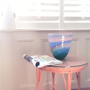 Studio glass vase by Ed Burke / soft pastels/ ornament / gift