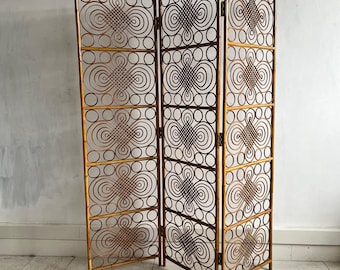 Italian Bamboo & rattan 3 panelled room divider/ screen