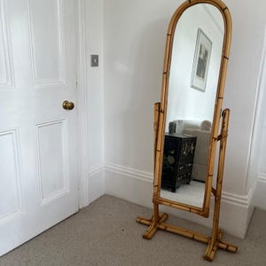 Freestanding Full Length vintage bamboo Mirror