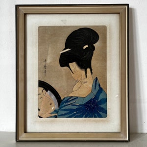 Japanese Woodcut Print of woman
