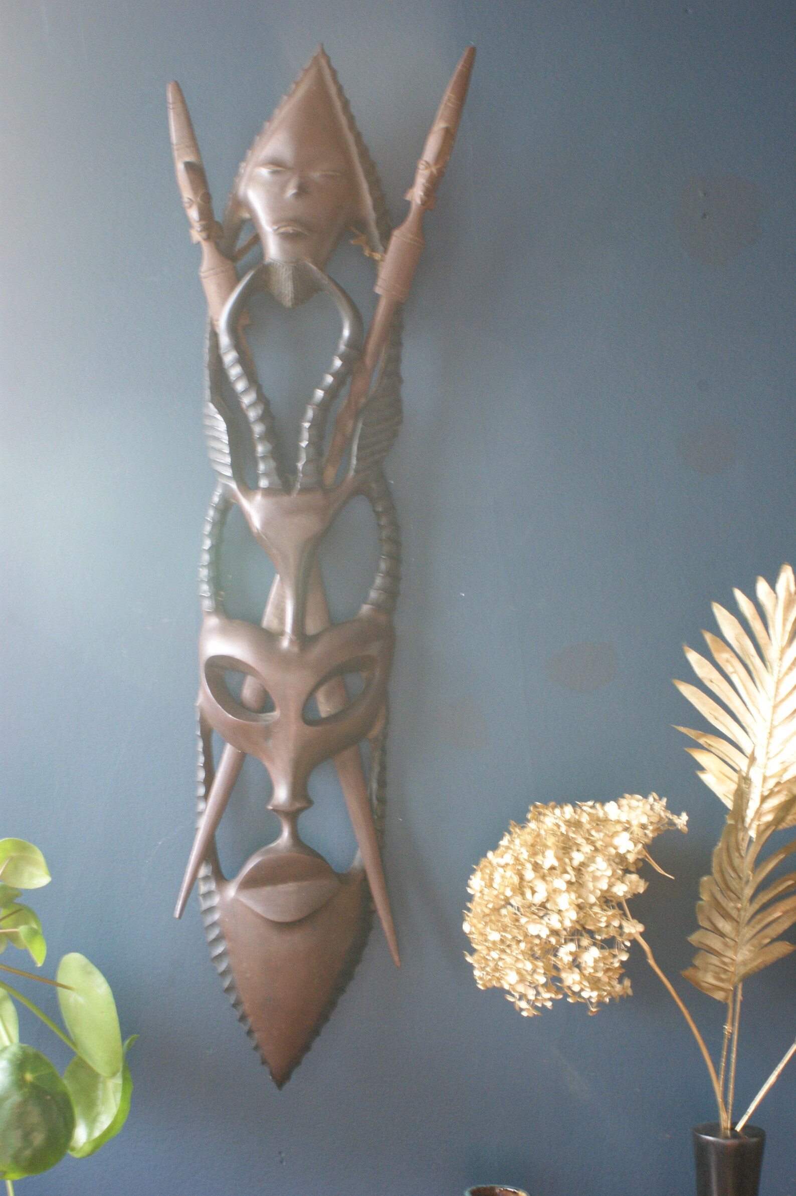Large African Wooden wall hanging/ mask Etsy