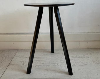Handmade Tripod Cricket table made from reclaimed wood