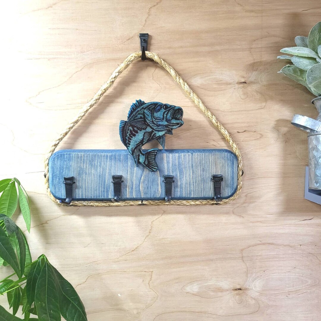 Bass Fish Wall Art Bass Fish Keychain Holder Bass Fish Wall Etsy