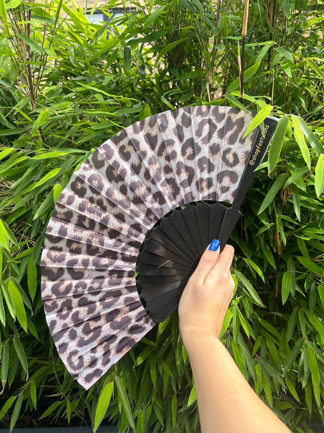 Leopard Print Fan / Hand Folding Fan / Rave / Festival / Party / Ibiza ...