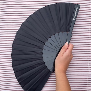 Black Fan / Hand Folding Fan / Rave / Festival / Party / Wedding / Hen Party