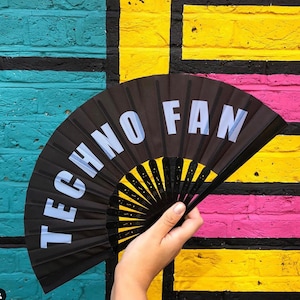 Techno Fan / Hand Folding Fan / Rave / Festival / Party
