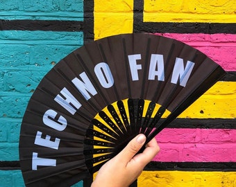 Techno Fan / Hand Folding Fan / Rave / Festival / Party