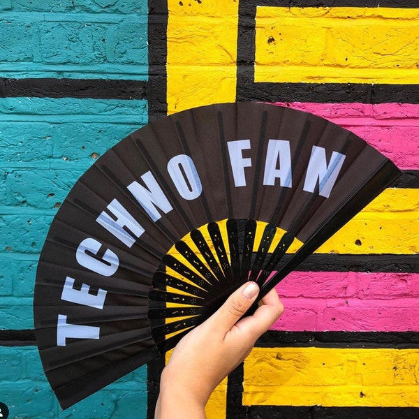 Techno Fan / Hand Folding Fan / Rave / Festival / Party