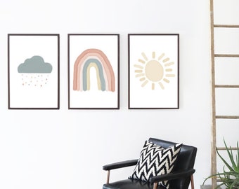 Rainbow wall art, PRINTABLE Wall Art, Kids Room Decor, Nursery Decor, *DIGITAL DOWNLOAD*, neutral, bohemian, scandinavian, watercolor