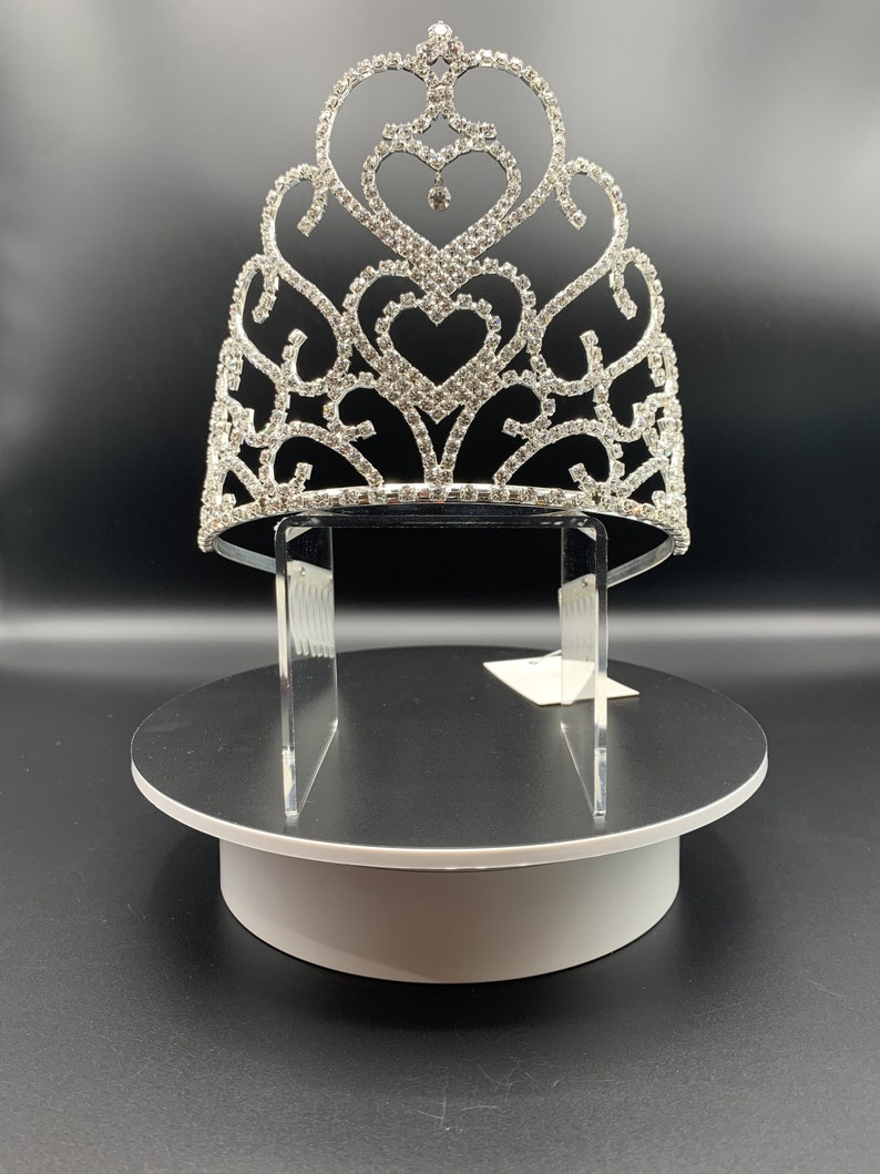 Sparkle big heart waves Tiara for Bridal Wedding and parties