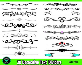 Decorative Text Dividers SVG, Page Borders, Frames (SVG, PNG)