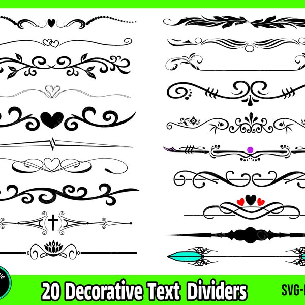 Text Dividers SVG, Decorative Elements SVG, Page Dividers svg, Frame svg, Border svg