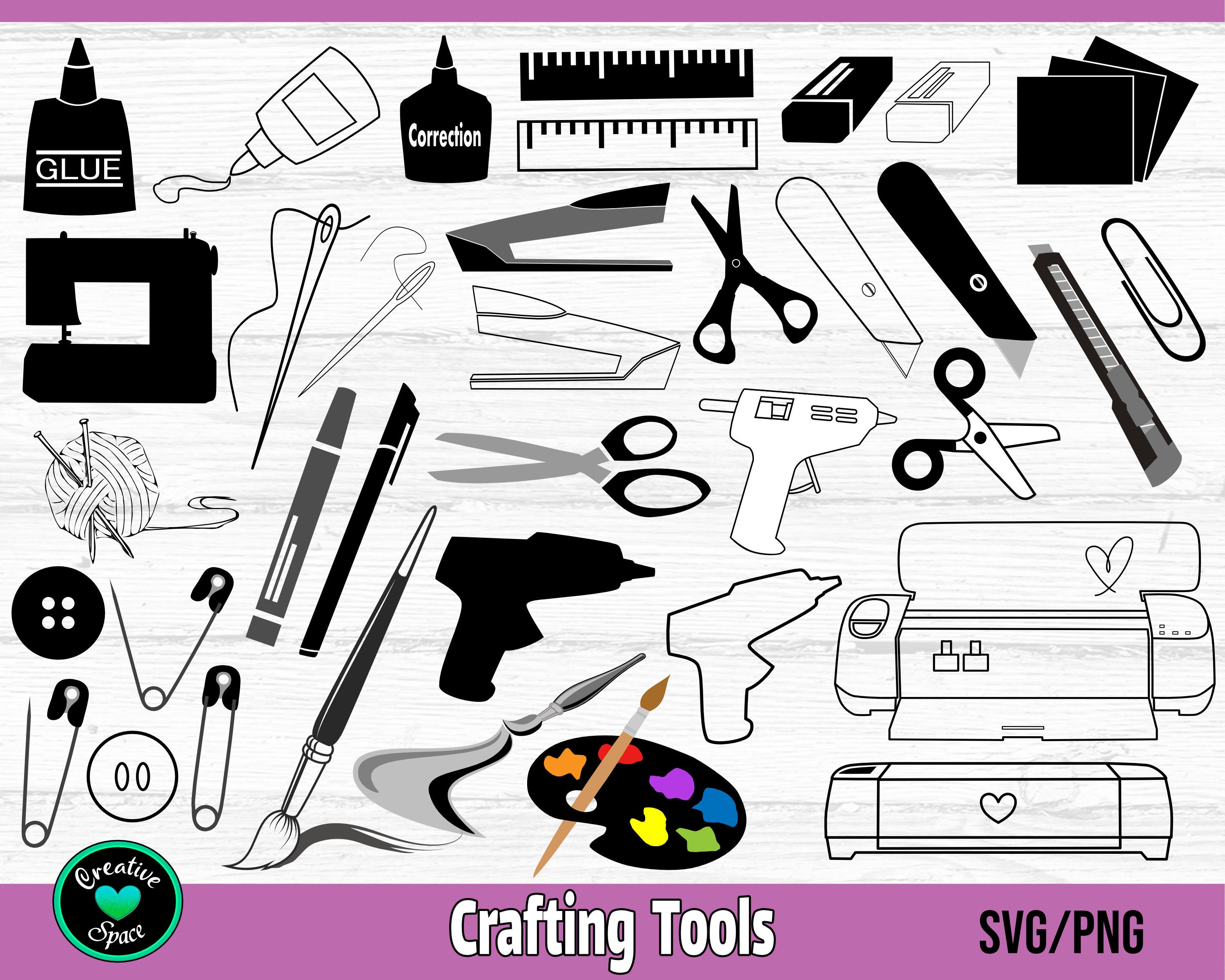 Crafting Tools SVG Bundle, Craft SVG, Crafting svg, Crafting Tool Clipart  svg