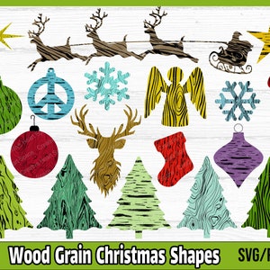 Pacchetto SVG di Natale, Albero di Natale SVG, Forme di Natale in formato SVG, Clipart di Natale in formato SVG