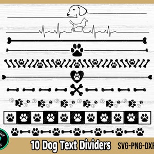 Hond Tekstverdelers SVG, Tekstversieringen SVG, Poten en Botten Tekstelementen svg