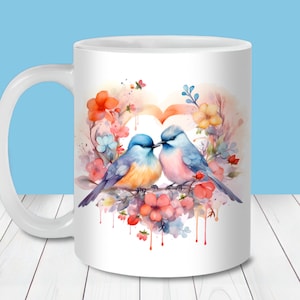 Wrap de tasse de tourtereaux de la Saint-Valentin, modèle de tasse de 11 oz et 15 oz, téléchargement immédiat, conceptions de tasse de citation d'amour de la Saint-Valentin, tasse à café de la Saint-Valentin
