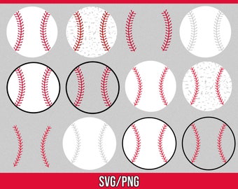 Distressed Baseball SVG Bundle, Silhouette Cut Files (PNG, SVG)