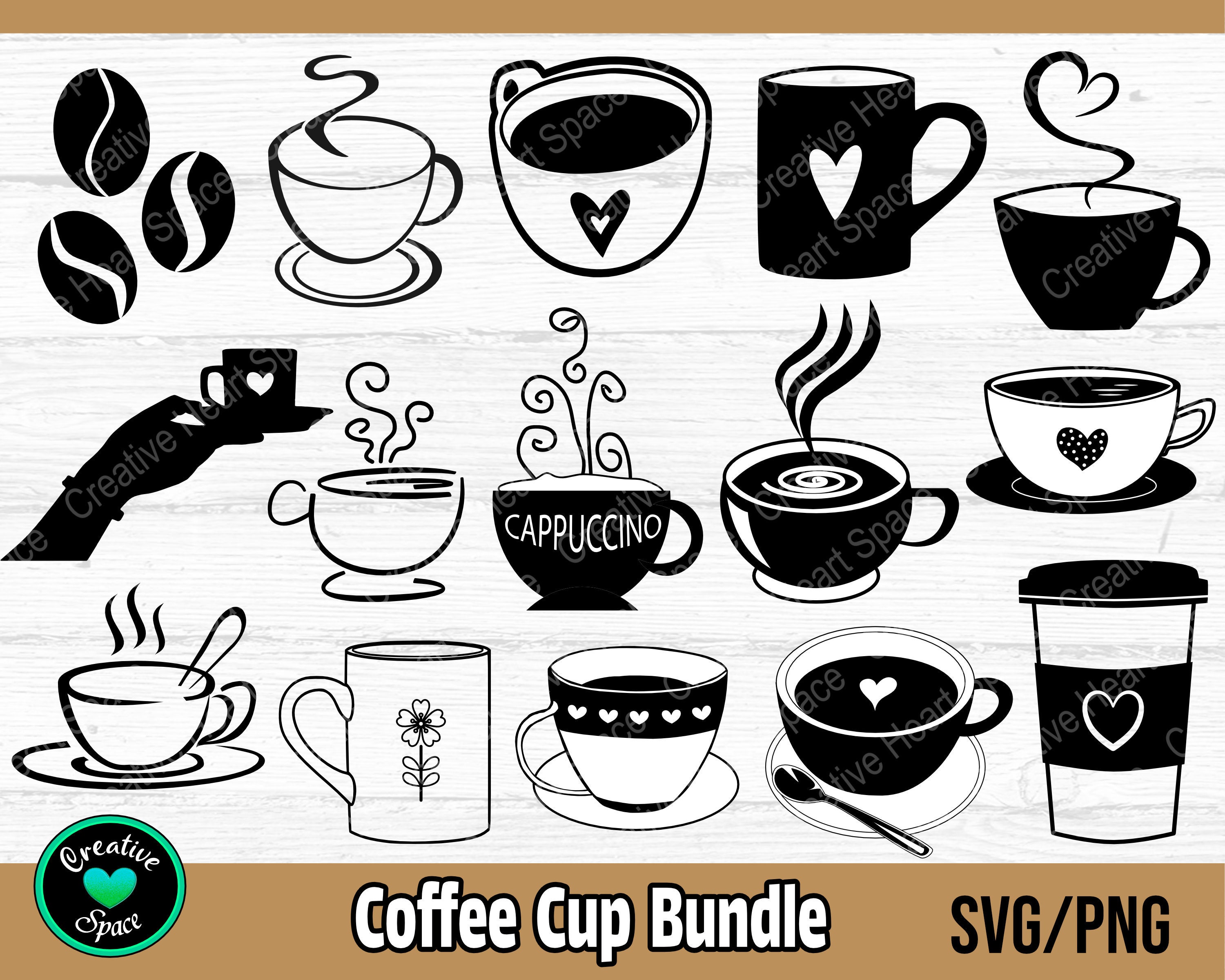 Coffee Cup SVG Bundle Coffee Mug SVG Coffee Cup Clipart Svg Etsy
