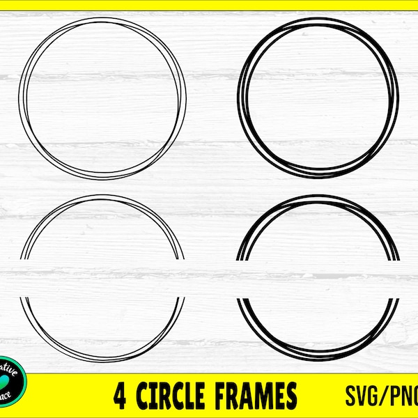 Circle Frames SVG, Triple Circle Frames SVG, PNG,  Circle svg, Circle Monogram svg, Circle Border svg