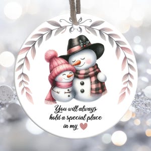 Vater Tochter Zitat Ornament PNG, Weihnachten Urlaub Ornament Sublimation PNG, Vater Tochter Schneemann Geschenk