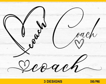 Coach SVG, Sports SVG, Coach Heart SVG, Cheer Coach svg, Sports Coach svg