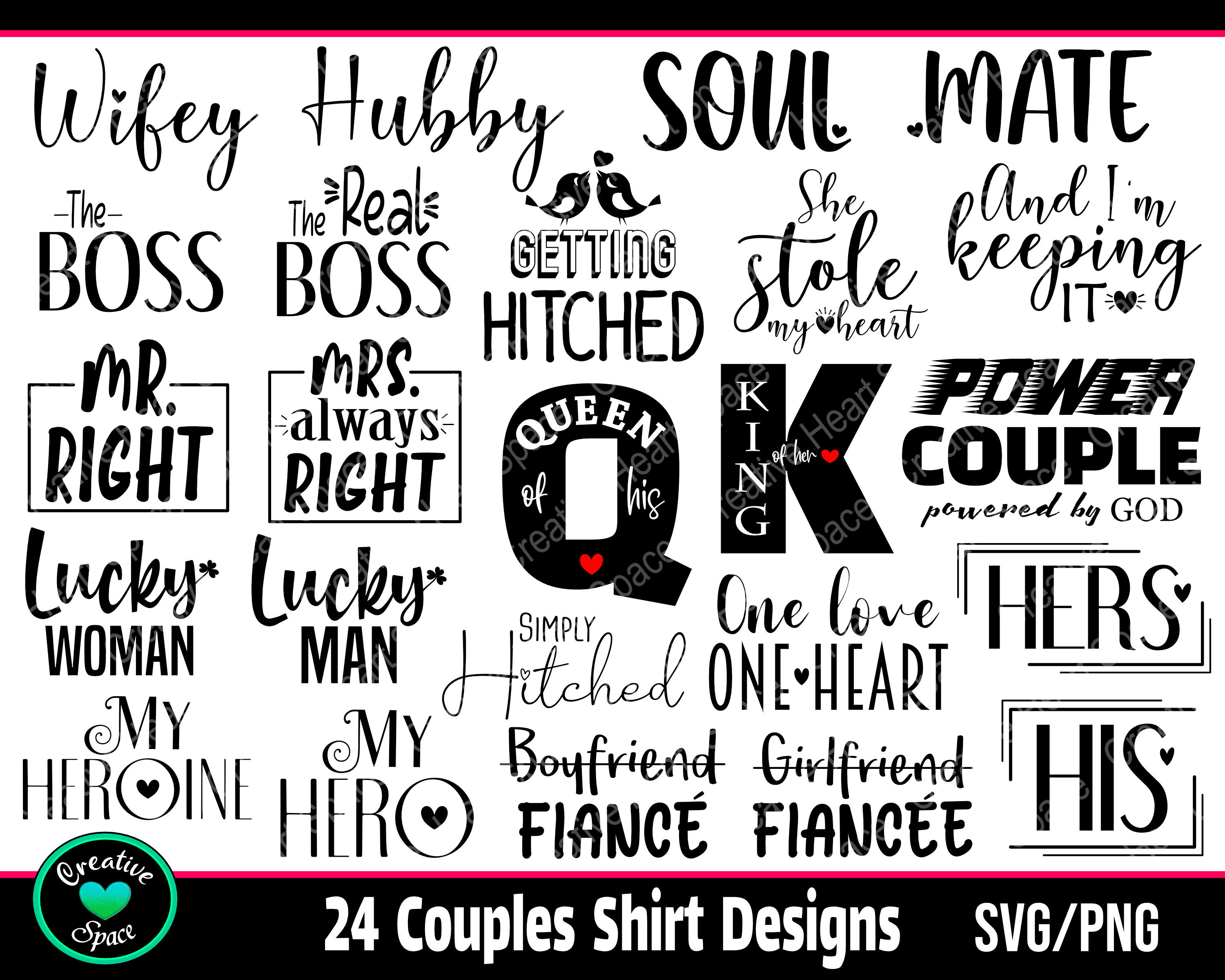 Couples Shirts SVG Bundle Matching Shirt SVG Married Couple  Etsy