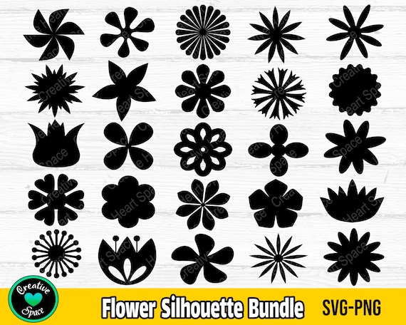 高い素材 Retro Tops Flower SVG, Silhouettes Flower SVG, Shapes Flower パンツ