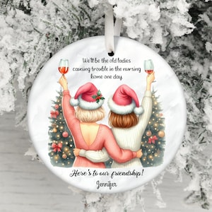 Grappig vriendschapscitaat ornament sublimatie png, beste vrienden kerstornament png, instant digitale download