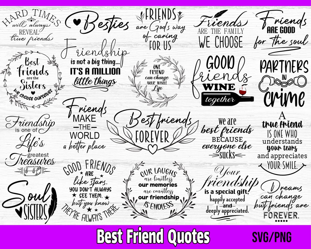 Friendship Quotes SVG Bundle Graphic by Design's Dark · Creative Fabrica