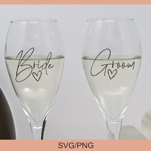 Noiva e noivo SVG, óculos de casamento SVG, presente de chá de casamento, presente de noivado, camisas de noiva e noivo svg