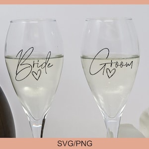 Bride and Groom SVG, Wedding Glasses SVG, Wedding Shower Gift, Engagement Gift, Bride and Groom Shirts svg