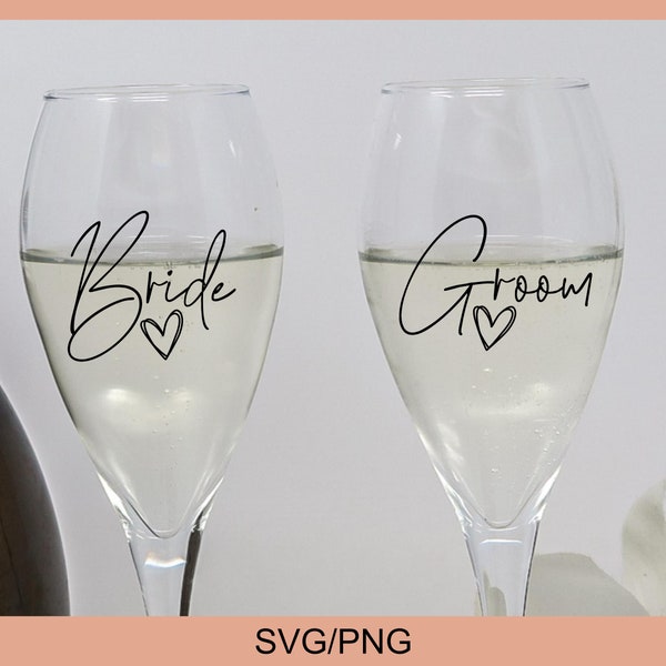 Bride and Groom SVG, Wedding Glasses SVG, Wedding Shower Gift, Engagement Gift, Bride and Groom Shirts svg