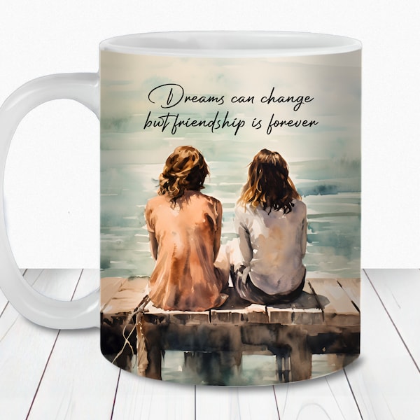 Best Friend Quote Mug Wrap, 11oz and 15oz Mug Template, Instant Digital Download, Mug Sublimation PNG, Wedding Gift Mug, Friends Mug Design