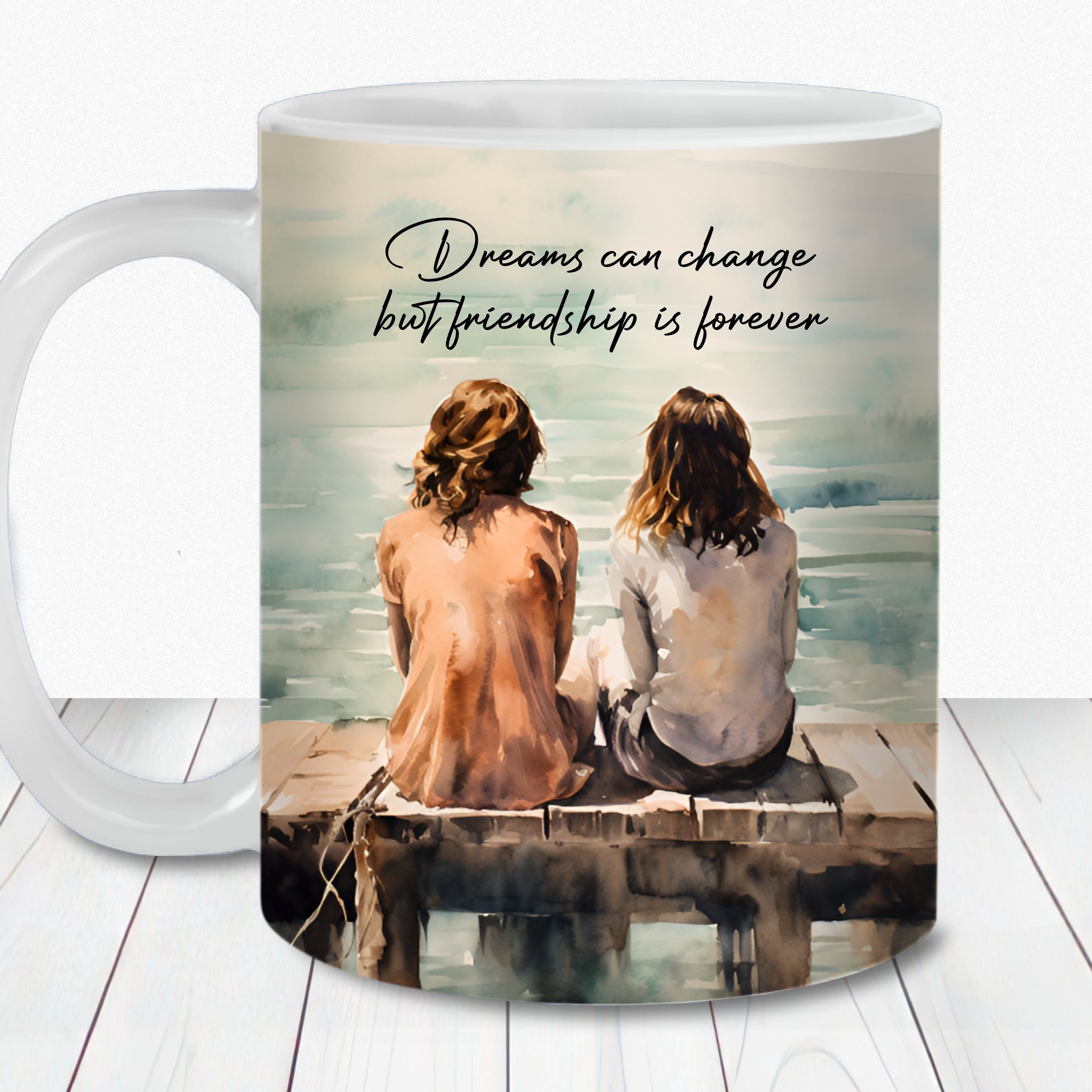 LA CARTERIE Tazza Regalo "Friends Forever" – 350 Ml – Design Oro E Nero Con Confezione Regalo